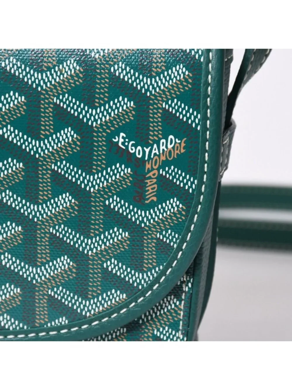 Goyard Belvedere PM Shoulder Bag Green Leather